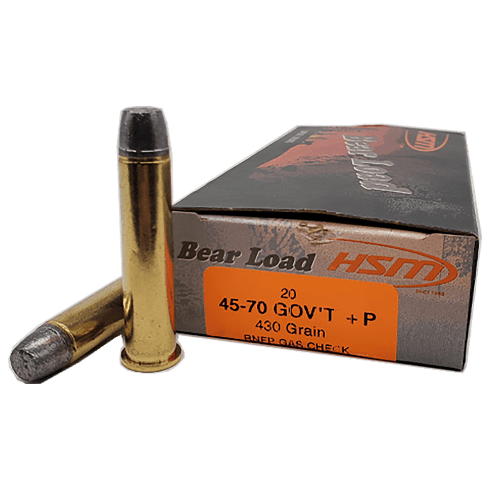 HSM 457012N Bear Load  45-70 Gov 430 gr Round Nose Flat Point 20 Per Box/ 25 Case