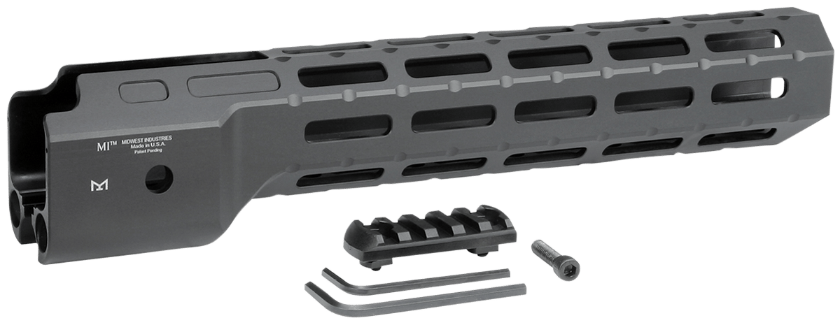 Midwest Industries MICRPC9 Combat  Ruger PC9 M-Lok Handguard Black Hardcoat Anodized 6061-T6 Aluminum 12"