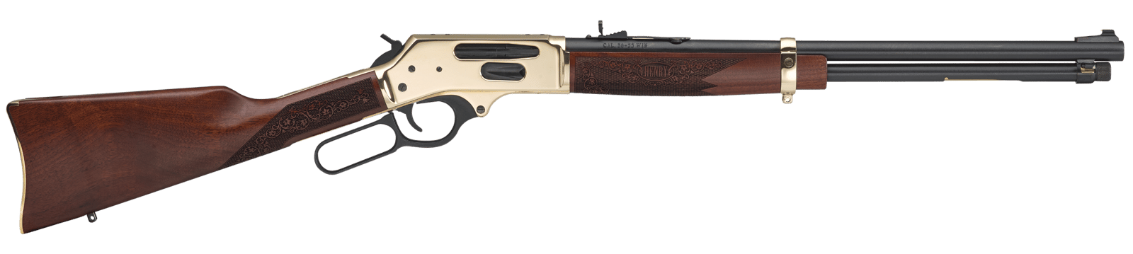 Henry H02435 Side Gate  Full Size 35 Rem 5+1 20" Blued Steel Barrel, Brass Polished Drilled & Tapped Brass Receiver, American Walnut Fixed Stock, Right Hand