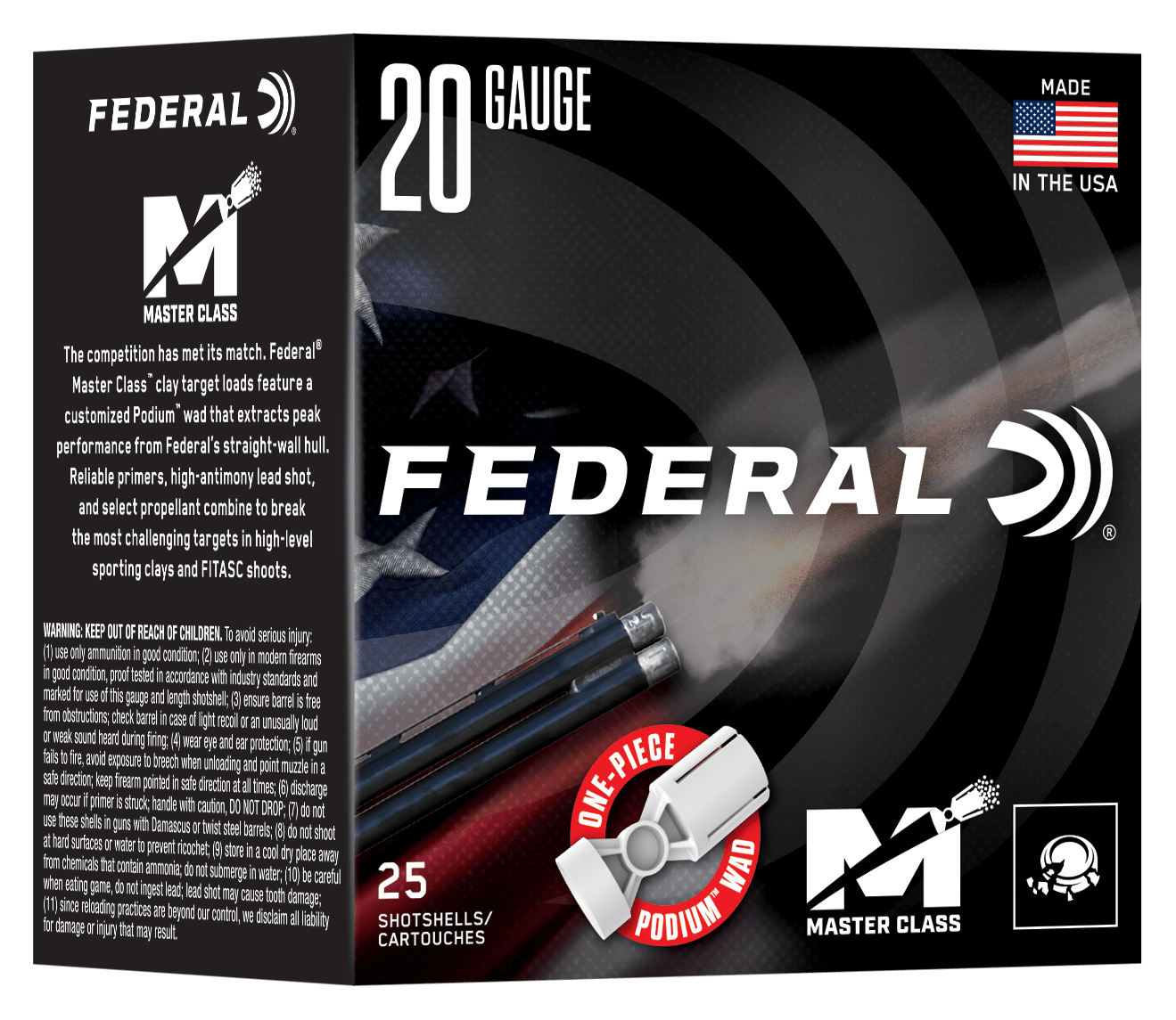 Federal MC2248   20Gauge 2.75" 7/8oz 8Shot 25 Per Box/10 Case