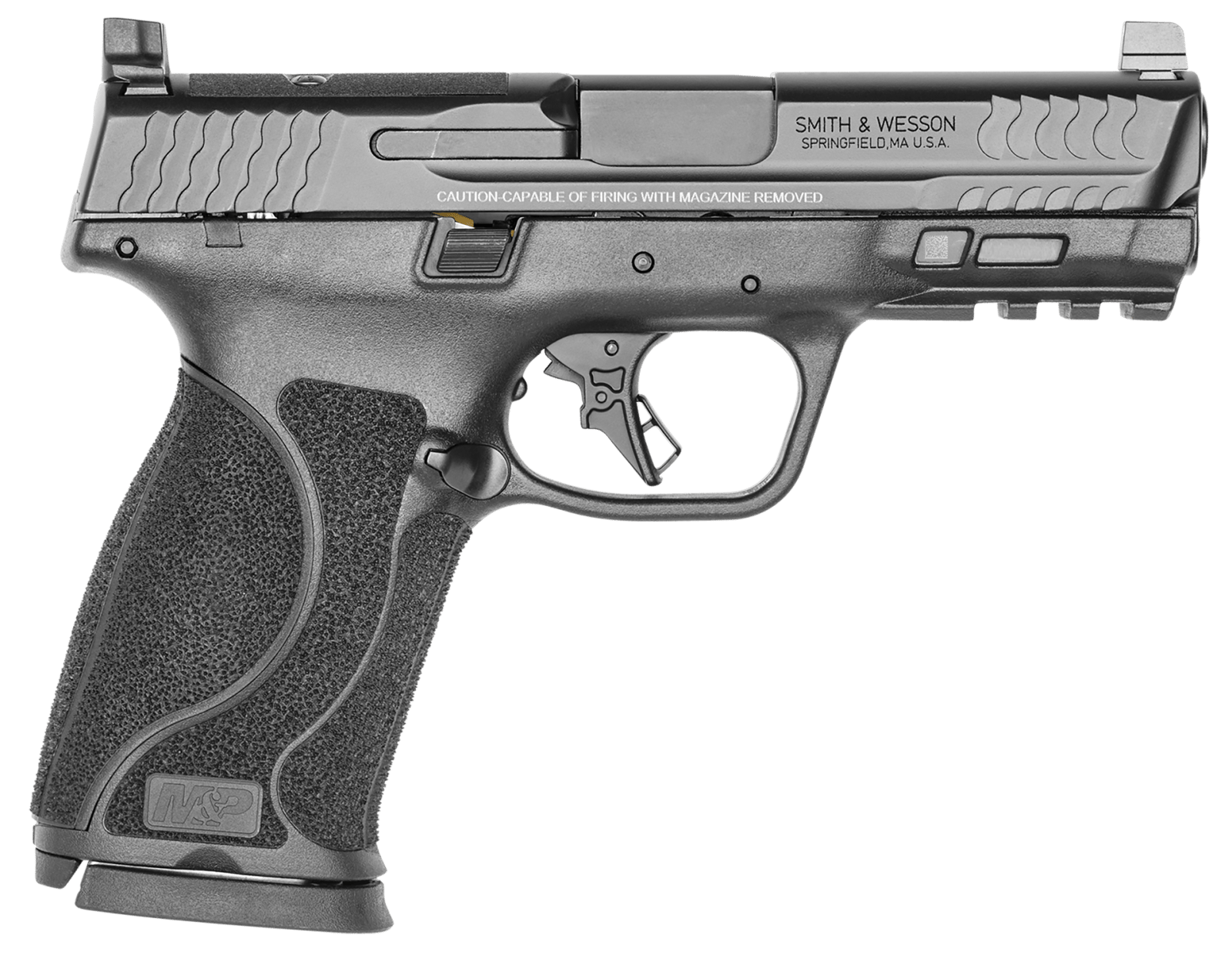 Smith & Wesson 13389 M&P M2.0  Full Size 10mm Auto 15+1, 4" Black Armornite Stainless Steel Barrel, Optic Cut/Serrated Stainless Steel Slide, Matte Black Polymer Frame w/Picatinny Rail