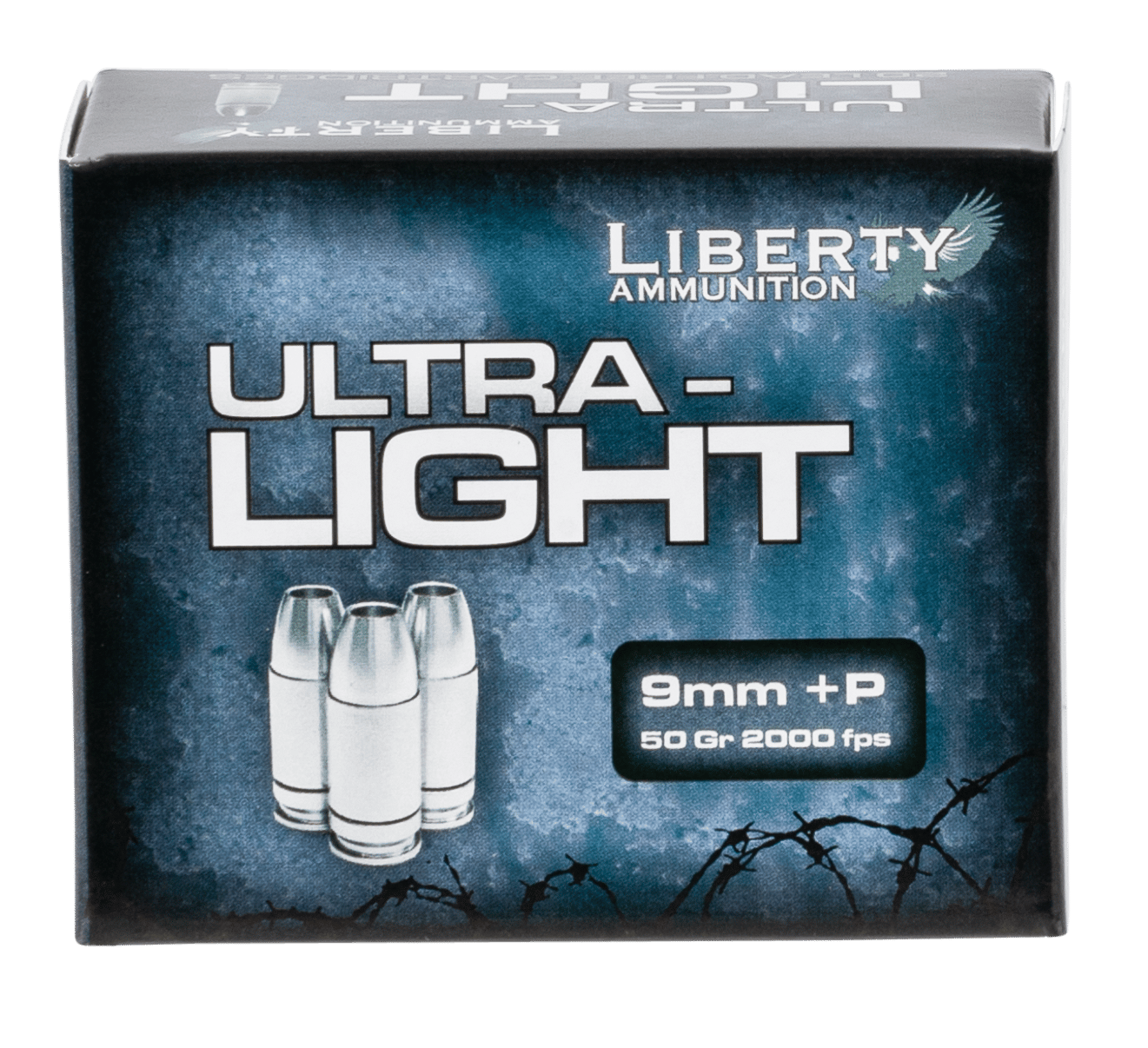Liberty Ammunition LAUL9052 Ultra-Light  9mmLuger+P 50gr Lead Free Fragmenting Hollow Point 20 Per Box/10 Case