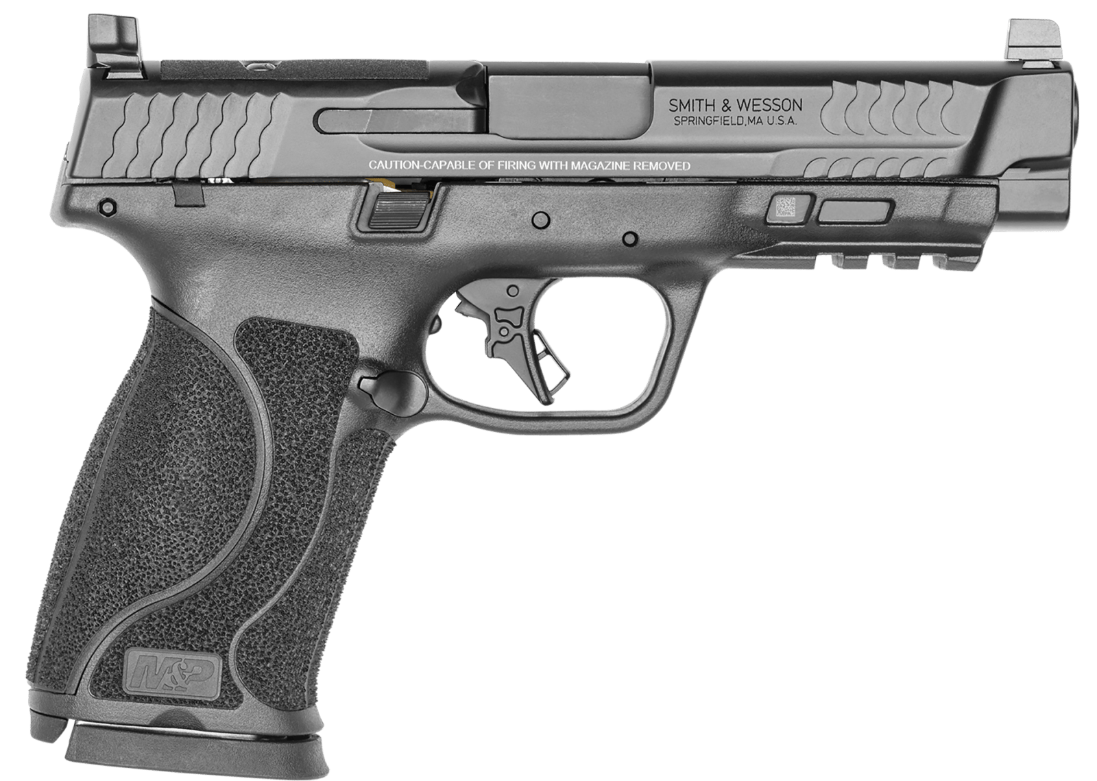 Smith & Wesson 13387 M&P M2.0  Full Size 10mm Auto 15+1 4.60" Black Armornite Stainless Steel Barrel & Optic Cut/Serrated Stainless Steel Slide, Matte Black Polymer Frame w/Picatinny Rail