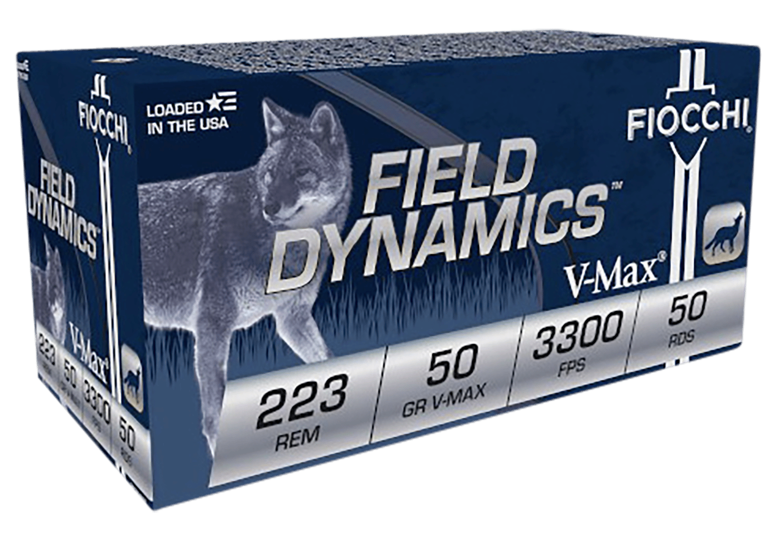 Fiocchi 223HVA50 Field Dynamics  223Rem 50gr Hornady V Max 50 Per Box/20 Case
