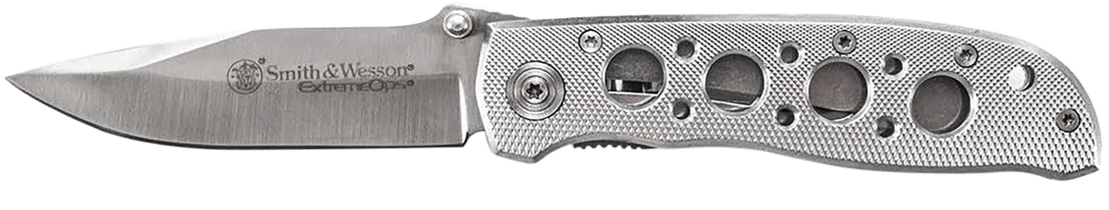Smith & Wesson Knives CK105HCP Extreme Ops  3.22" Folding Drop Point Plain 7Cr15MoV SS Blade Aluminum Handle Includes Pocket Clip