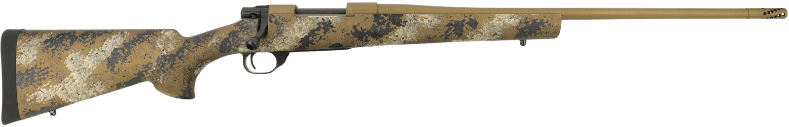 Howa HMFN762HBSE 1500 Fence Line 7.62x39mm 5+1 20" Flat Dark Earth Cerakote Heavy Threaded Barrel, Flat Dark Earth Cerakote Aluminum Drilled & Tapped Receiver, Scorched Earth Camo Fixed Synthetic Stoc