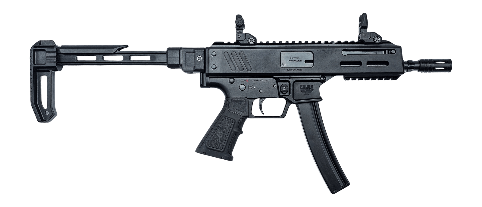 Panzer Arms PAHAN9PCCB HAN-9 9mm Luger 30+1 6.50" Black Melonite Threaded, Barrel Black Anodized Aluminum Receiver w/Picatinny Rail, Rear Picatinny Rail, M-LOK Handguard, Ambidextrous