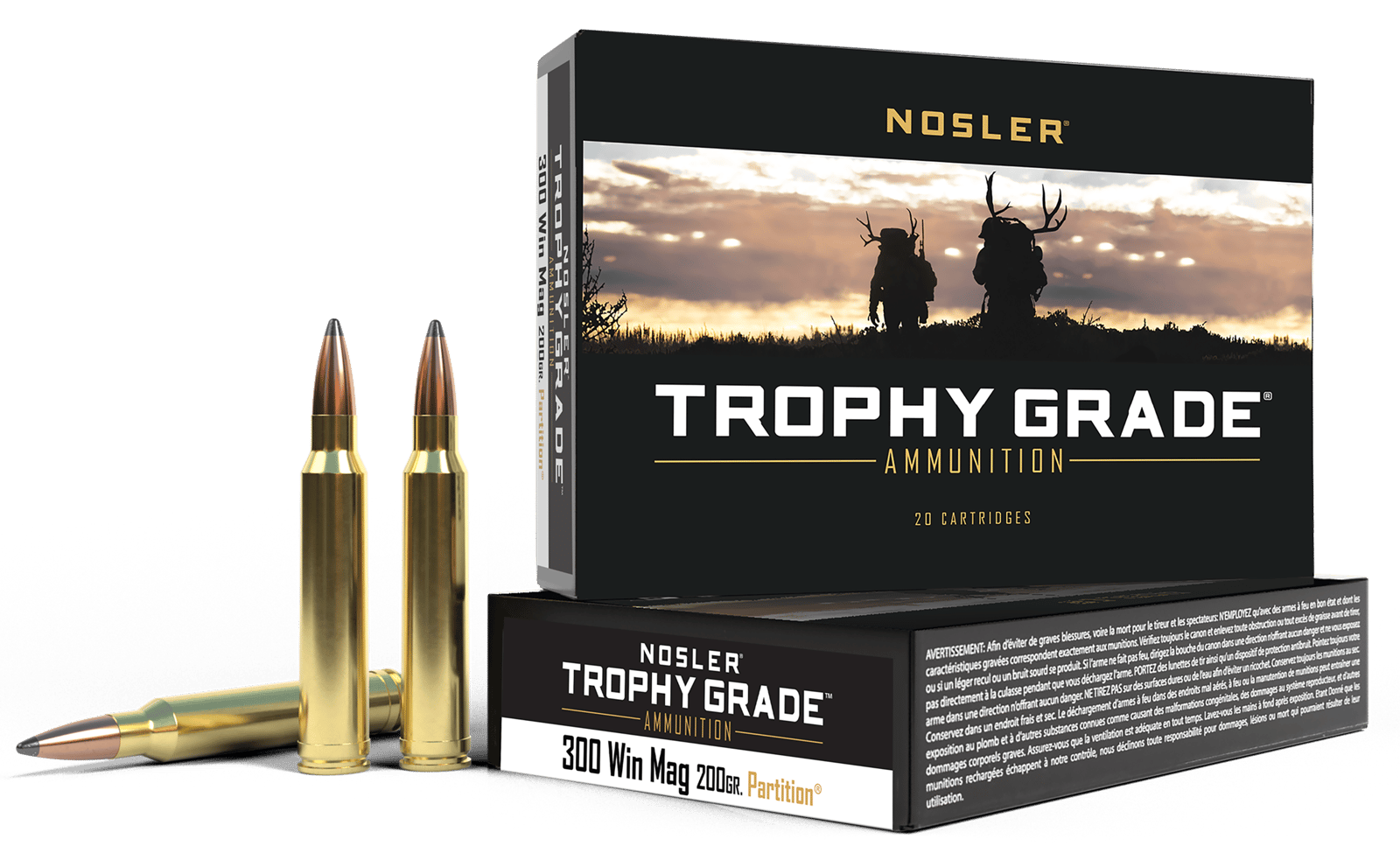 Nosler 60069 Trophy Grade  300WinMag 200gr Nosler Spitzer Partition 20 Per Box/10 Case