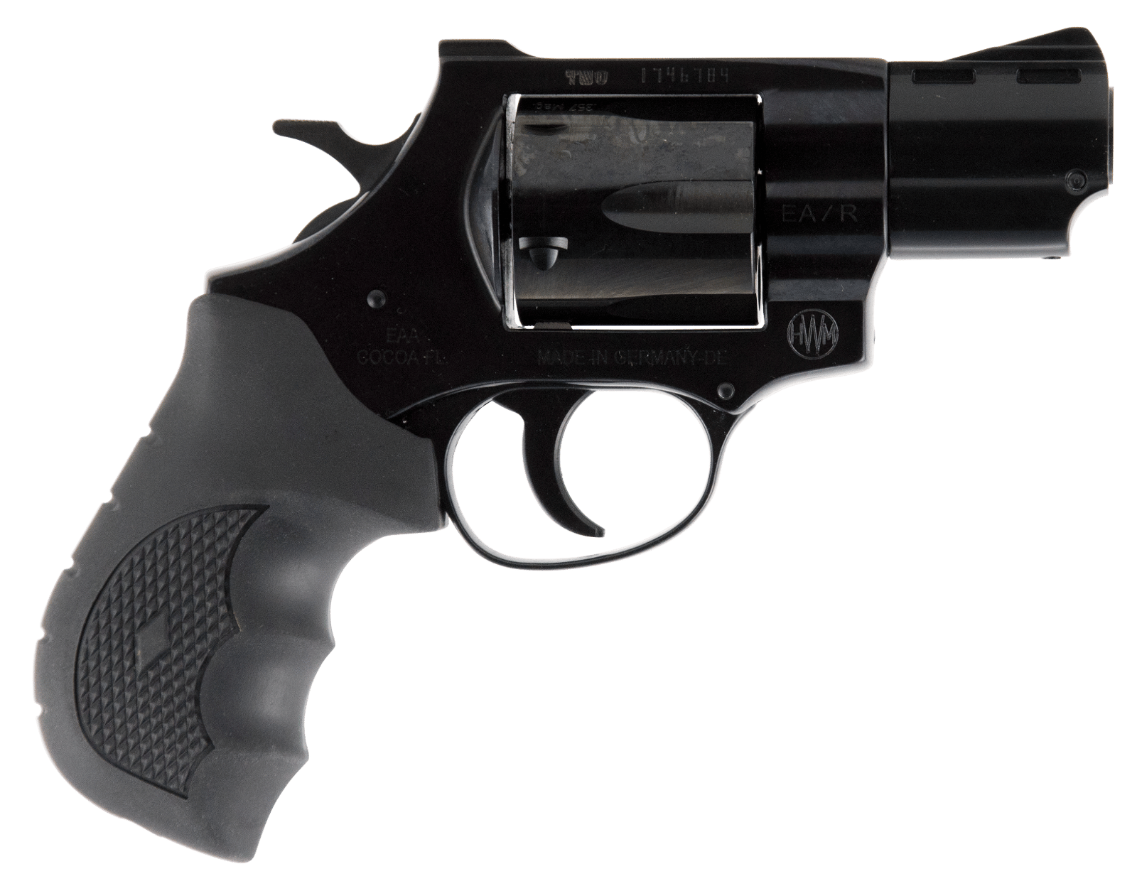 Weihrauch Guns 770130 Windicator  357 Mag 6rd 2" Blued Steel Barrel & Cylinder, Compact Steel Frame w/Exposed Hammer, Ramp Front/Fixed Rear Sights, Finger Grooved Black Rubber Grip