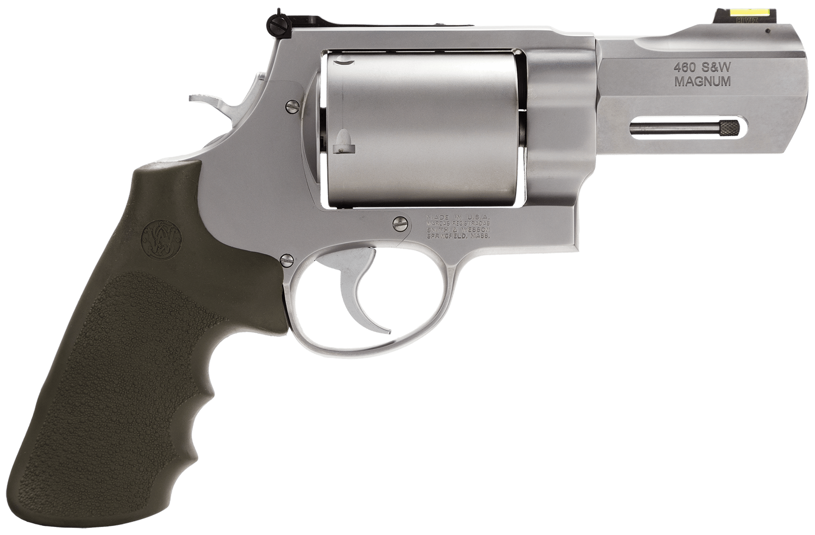 Smith & Wesson 170350 PC Model 460 XVR X-Large 460 S&W Mag 5 Shot 3.50" Stainless Steel Barrel, Stainless Cylinder, Matte Silver Stainless Steel Frame, Black Finger Grooved Grip, Teardrop Hammer