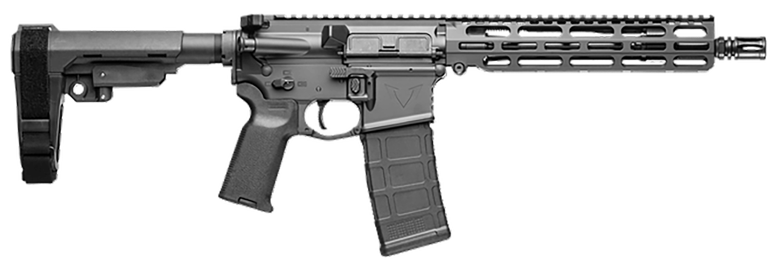Vktr Industries V31100916617 VK-1  5.56mm 30+1 10.50" Black Steel Threaded Barrel, Black Armor Cerakote 9.85" VK-1 Handguard, Black Synthetic SB Tactical SBA3 Brace, Black Magpul K2 Grip, Ambidextrous