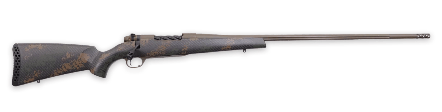 Weatherby MBC20N338WR6B Mark V Backcountry 2.0 338 WBY RPM 4+1 24" + 2" Patriot Brown Cerakote Fluted Threaded Barrel, Steel Drilled & Tapped Receiver, Black w/Brown Accents Fixed Peak 44 Blacktooth C