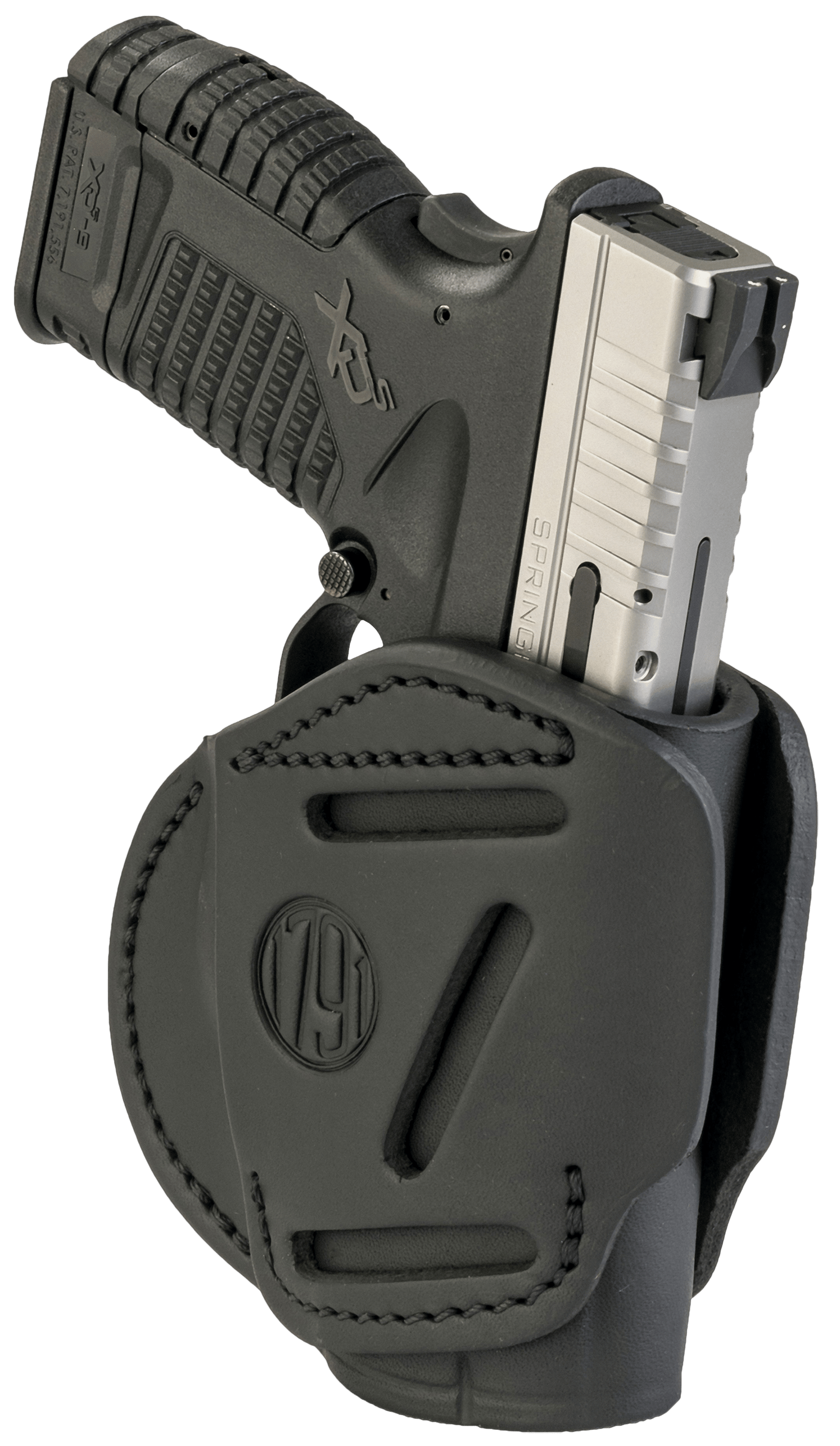 1791 Gunleather 3WH4SBLA 3-Way  IWB/OWB Size 04 Stealth Black Leather Belt Loop Fits Walther PPS Fits Taurus G2C Fits Springfield XD/XDS Ambidextrous Hand