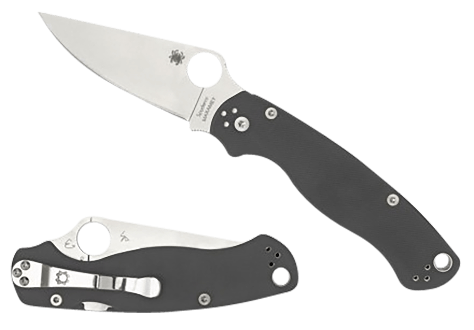 Spyderco C81GPDGY2 Para Military 2  3.47" Folding Plain Satin Maxamet Steel Blade/Dark Gray Textured G10 Handle Includes Pocket Clip