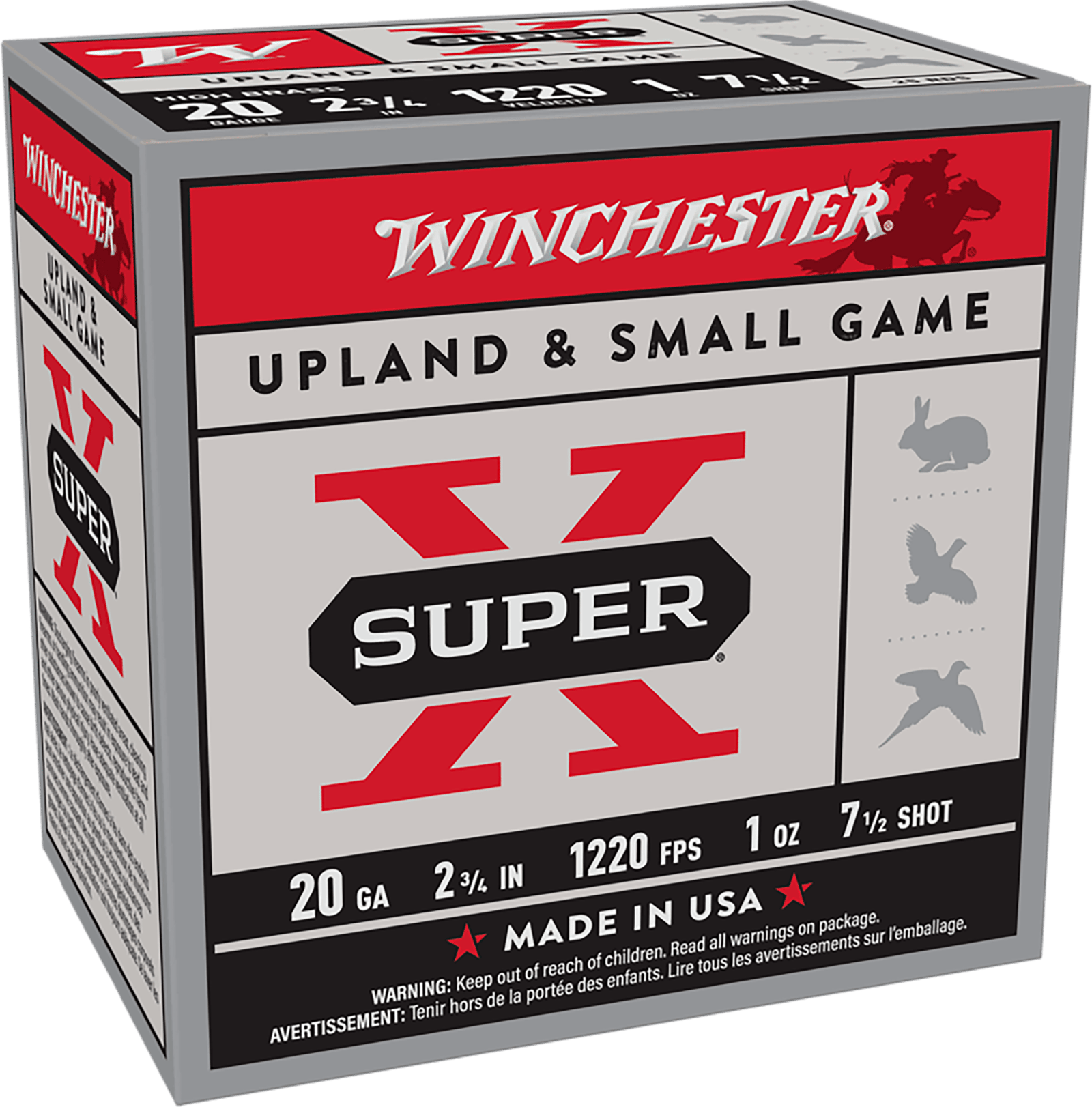 Winchester Ammo X207 Super X Heavy Game Load High Brass 20Gauge 2.75" 1oz 7.5Shot 25 Per Box/10 Case