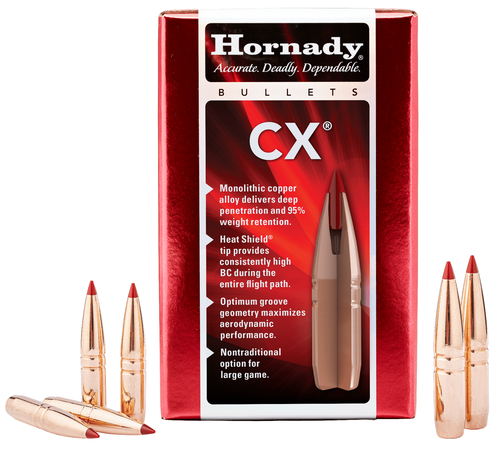 Hornady 332014 CX  338 Cal 225 gr Copper Solid 50 Per Box/ 15 Case
