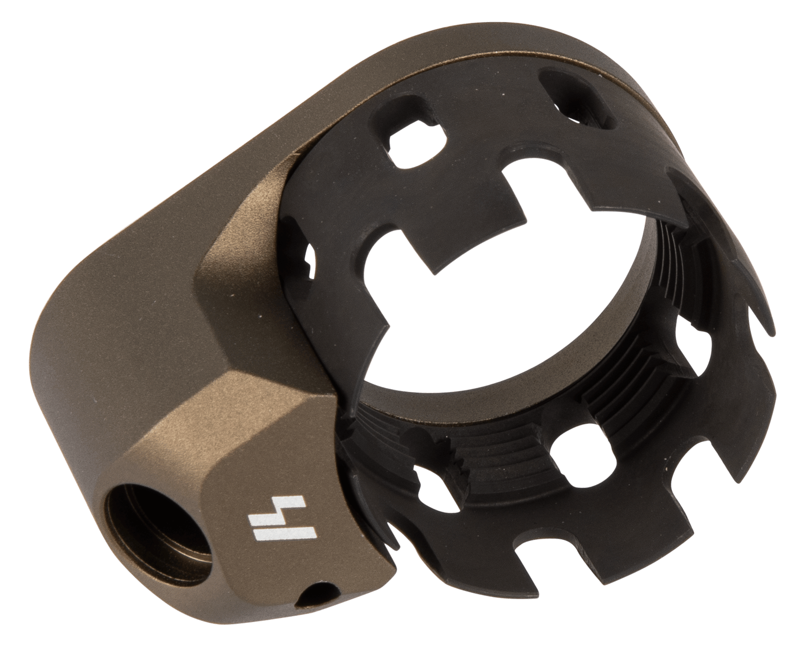 Strike ARECN&EEPFDE AR Castle Nut and Extended End Plate Flat Dark Earth Anodized Steel