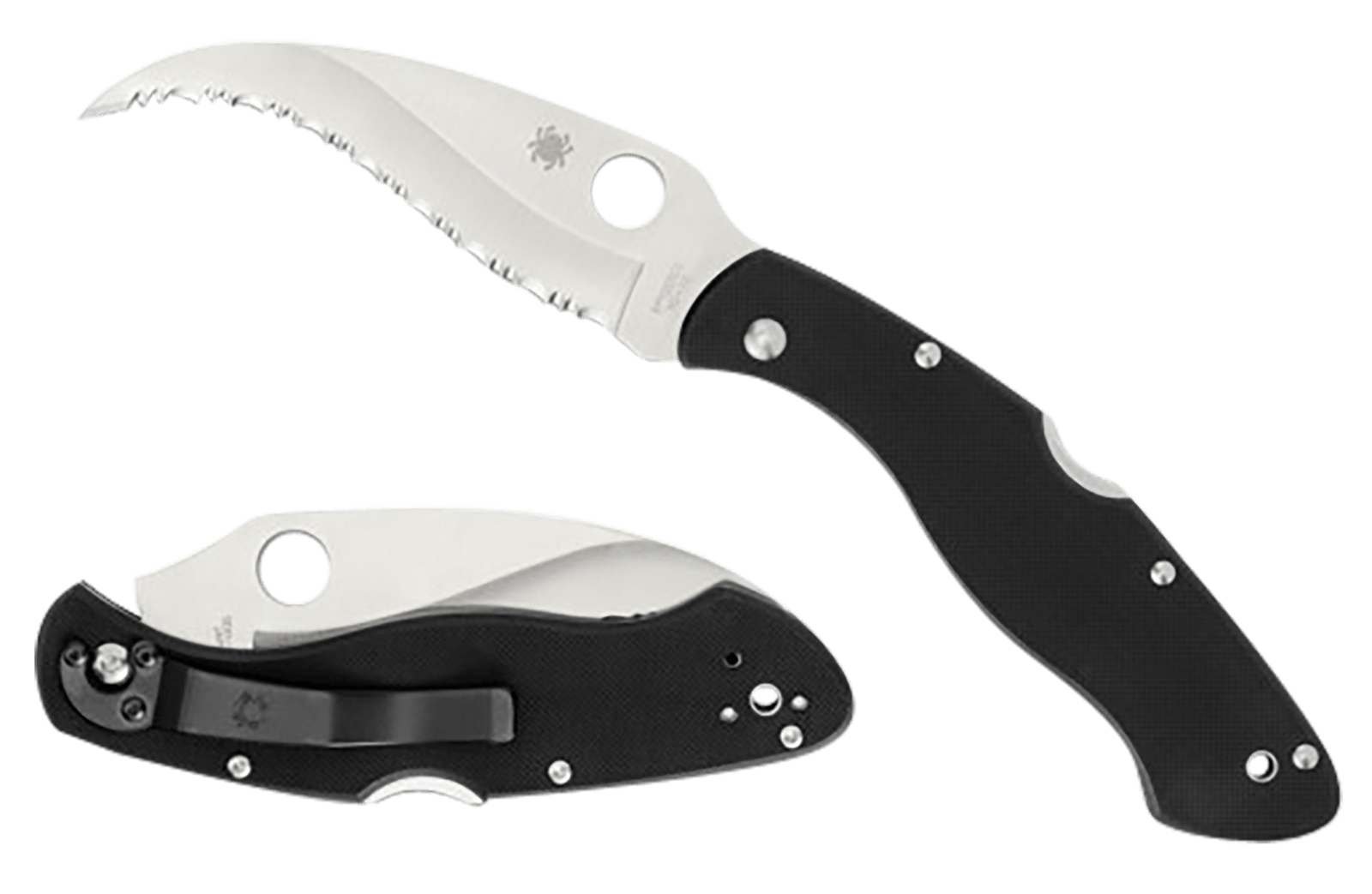 Spyderco C12GS Civilian CLIPIT 4.09" Folding Serrated Satin VG-10 SS Blade/ Black Textured G10 Handle Includes Pocket Clip