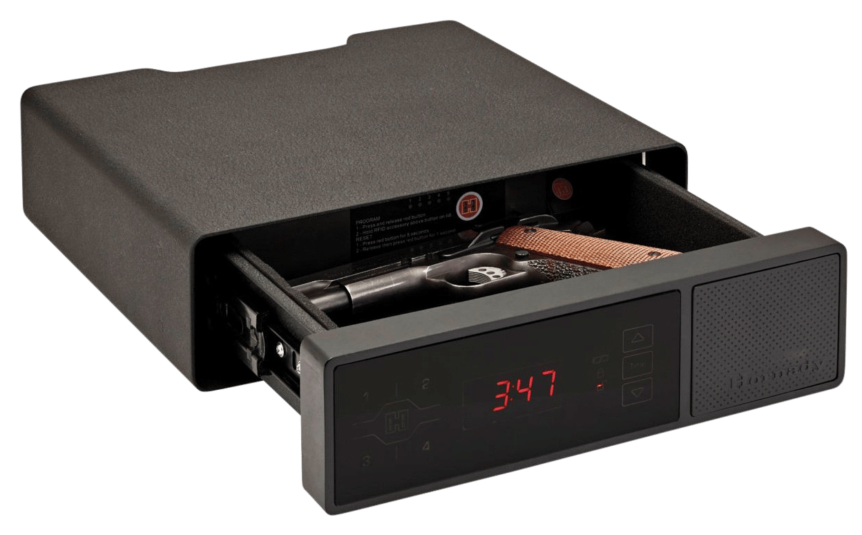 Hornady 98215 Rapid Safe Night Guard RFID Access Code Key Entry Black Steel Holds 1 Handgun 3" H x 12" W x 10.50" D