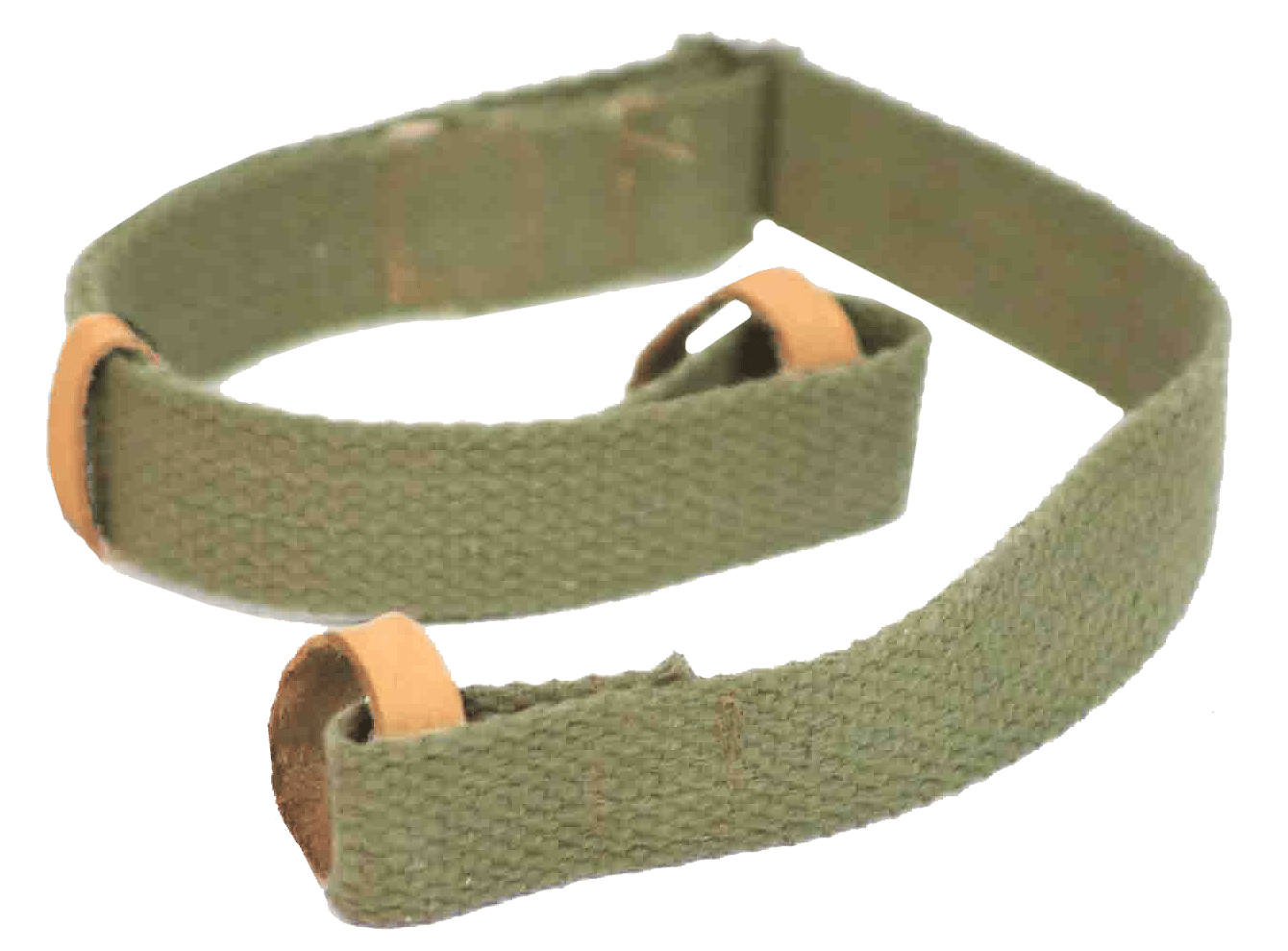Crickett KSA803 Dog Collar  Green Canvas w/Leather Trim Adjustable