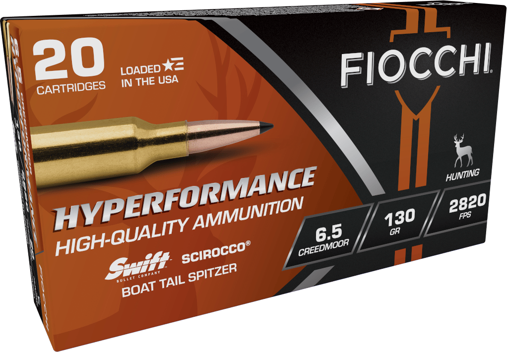 Fiocchi 65CMSCA Hyperformance  6.5Creedmoor 130gr Swift Scirocco II Boat Tail Spitzer 20 Per Box/10 Case