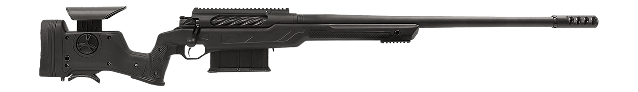 Cadex Inc CDXBMGQUA5029HI20I1J5N BMG Quake  50 BMG 3+1 29" Black DLC Match Grade Threaded Barrel, Black Cerakote Receiver w/Picatinny Rail, Adj Cheek Piece & LOP Black Polymer Stock