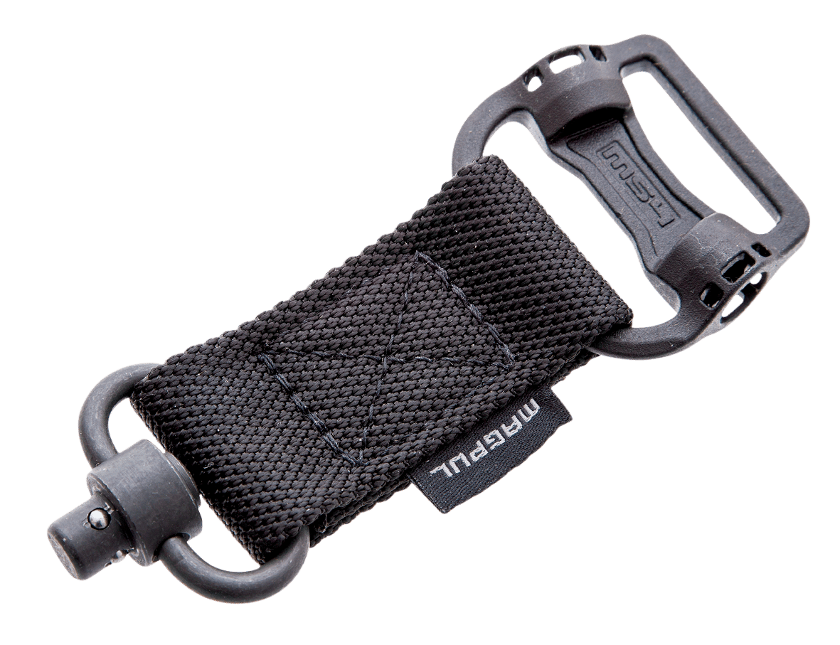 Magpul MAG519-BLK MS1/MS4 Sling Adapter made of Steel with Maganese Phosphate Black Finish, Polymer Hardware, Nylon 1.25" Webbing & Two to One-Point Design for AR-15, M4, M16, AK-Platform & AKM