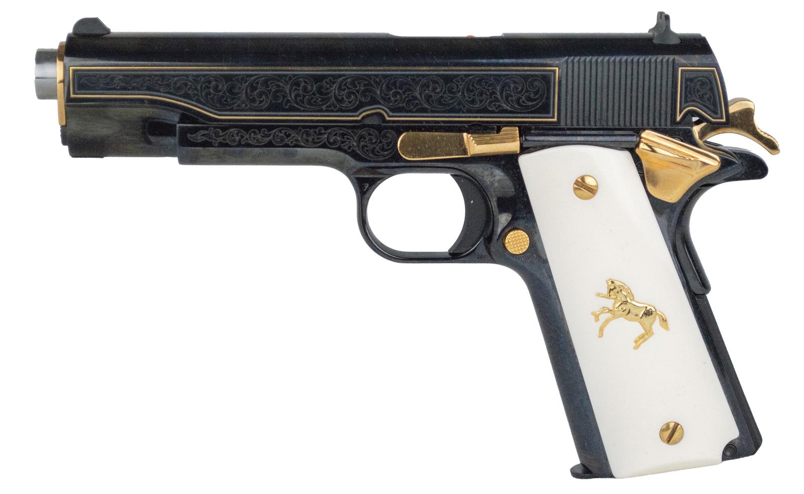 CLT CLASSIC 1911 45ACP POLISHED GOLD ENGRAVED