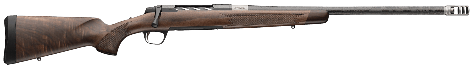 Browning 036090298 X-Bolt 2 Medallion 7mm PRC 3+1 24" Carbon Fiber Wrapped Threaded Barrel, Matte Blued Drilled & Tapped Steel Receiver, Fixed Grade V/VI Walnut Stock, Recoil Hawg Muzzle Brake
