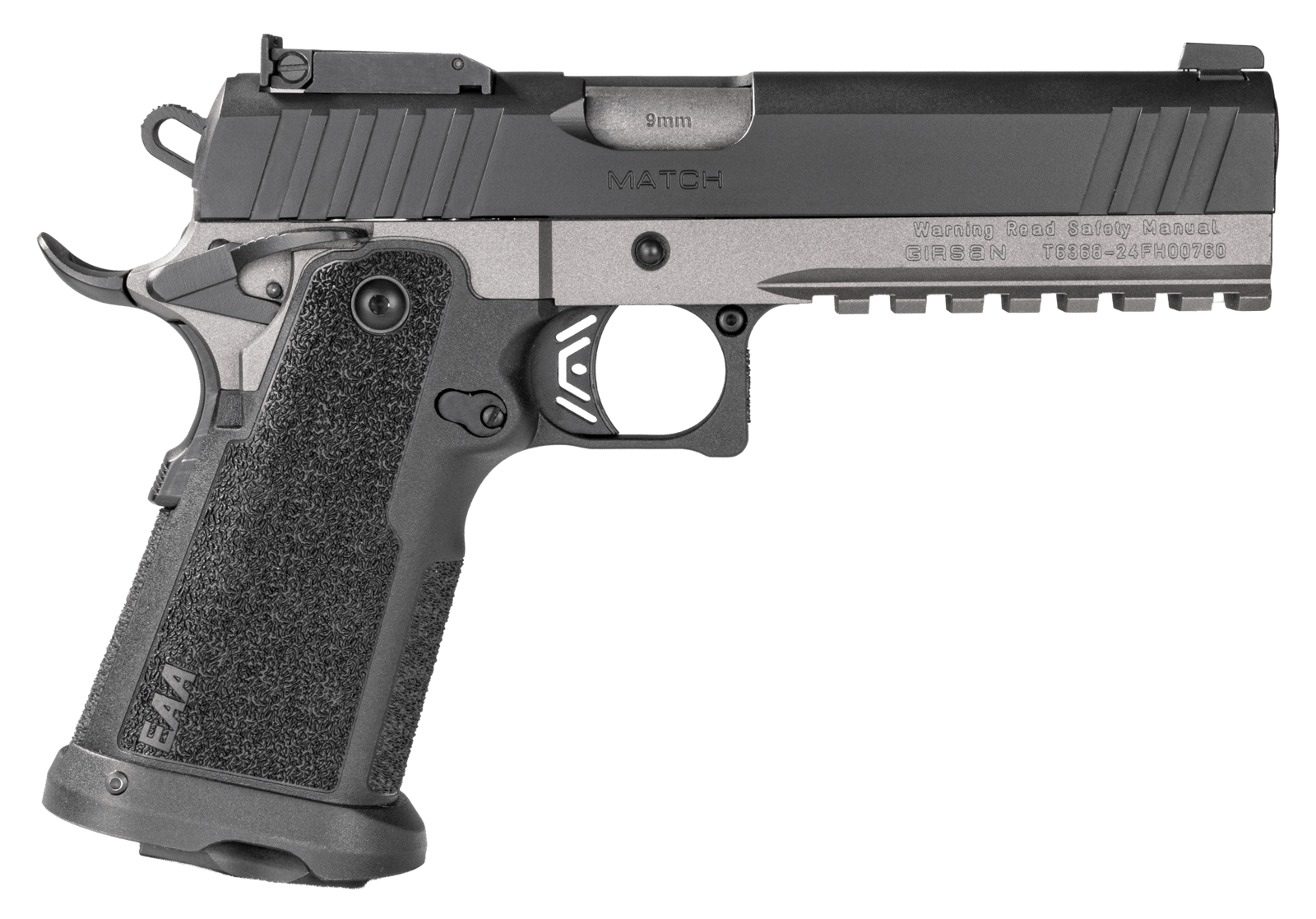 Girsan 395029 Witness2311  9mm Luger 20+1 5" Black Steel Barrel, Black Serrated Steel Slide, Black Polymer Frame w/Beavertail & Picatinny Rail, Black Checkered Polymer Grip, Ambidextrous