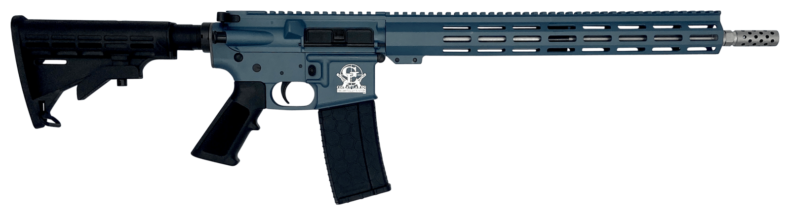 Great Lakes Firearms GL15223SSBLU AR-15  223 Wylde 30+1 16" Stainless Barrel, Blue Titanium Cerakote Receiver, Full Picatinny Rail,  Black Collapsible Stock, Polymer Grip