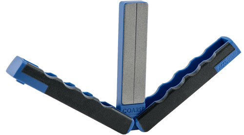 AccuSharp 051C Paddle Sharpener Folding Diamond Sharpener Black/Blue Overmolded Rubber Handle
