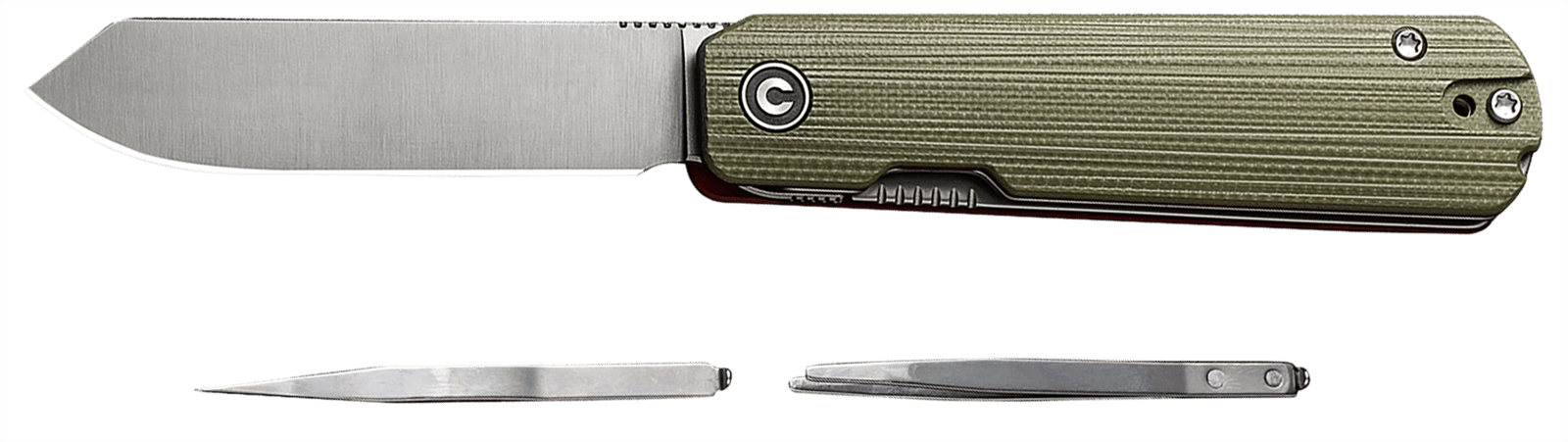 Civivi Knives C21004B-1 Sendy  2.83" Folding Spey Point Plain Satin Nitro-V Steel Blade. Green Textured G10 Handle