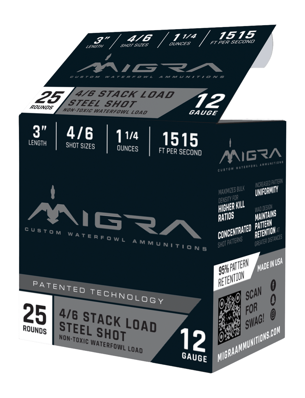 MIGRA M12AS46   12G 3"     4-6SHT 1.25       25/10