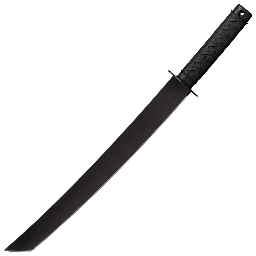 Cold Steel CS97TKLZ Tactical Wakizashi 18" Black Matte Baked-On Anti Rust 1055 Carbon Steel Blade/ Black Polypropylene Handle 25" Long Includes Sheath