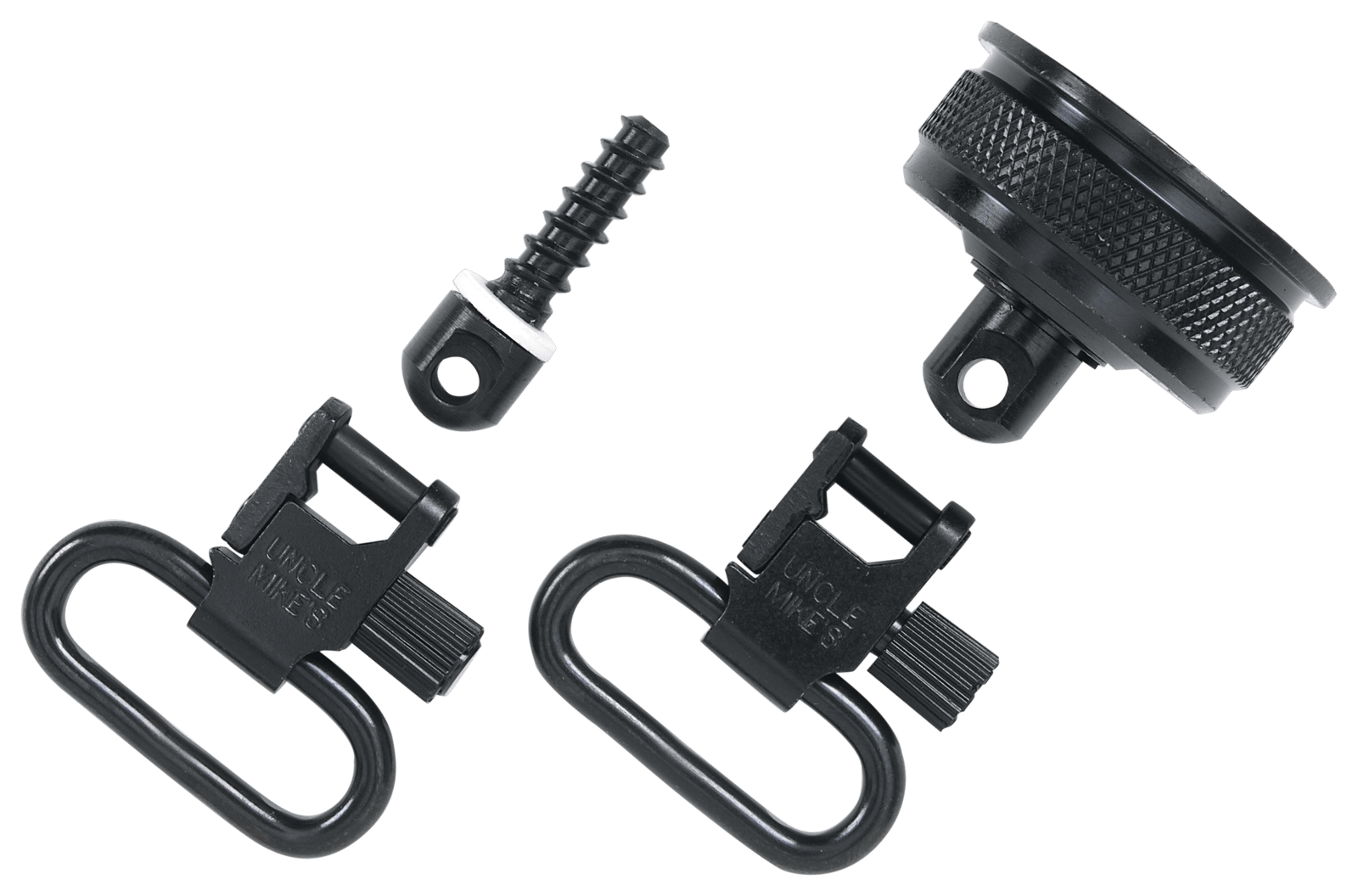 Uncle Mike's 18032 Mag Cap Swivel Set made of Steel with Blued Finish, 1" Loop Size & Quick Detach Style for 12 Gauge Remington 11-87 Includes Two Super Swivels