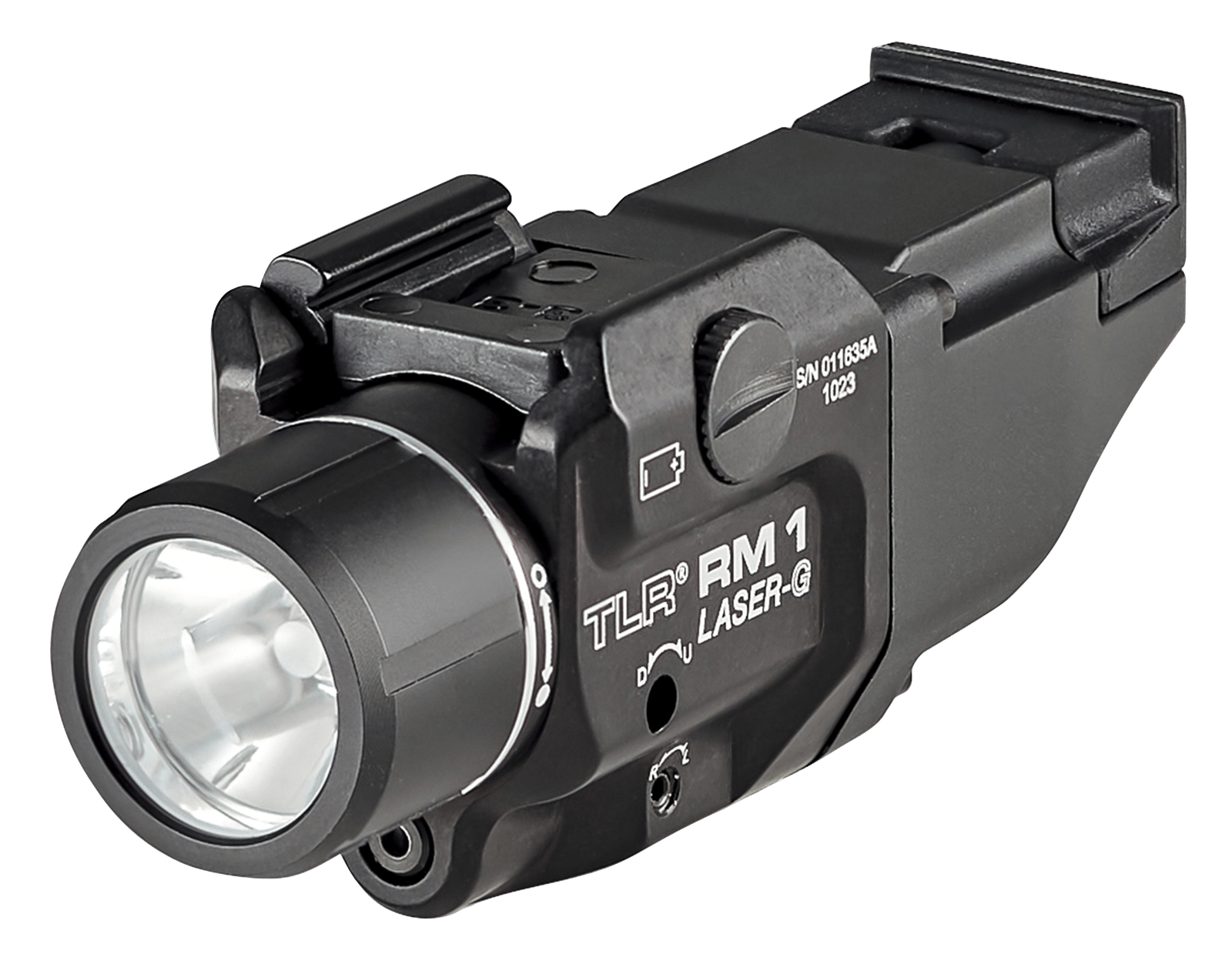 Streamlight 69444 TLR-1 RM w/Laser Black Anodized Aluminum, 500 Lumens White LED Bulb/Green Laser, 210 Meters Beam, Picatinny Rail Mount