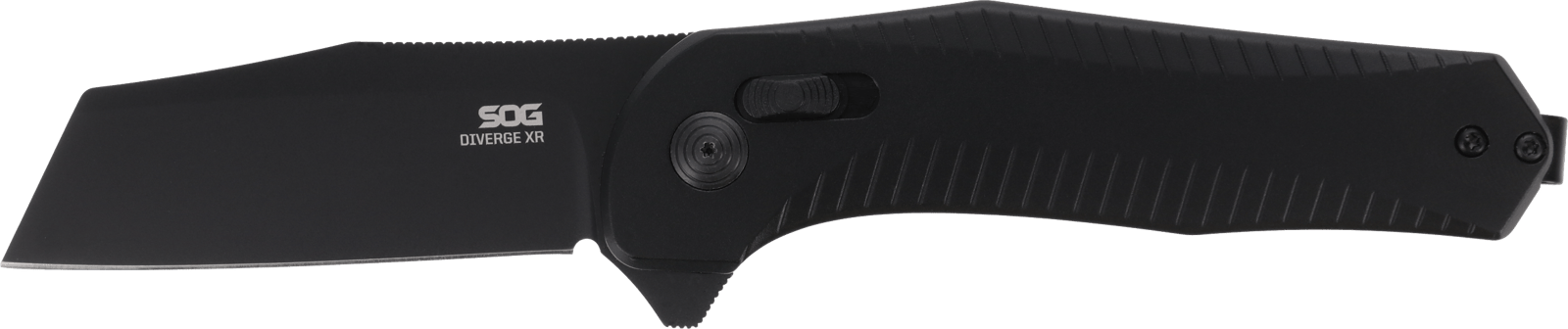 S.O.G SOG12020143 Diverge XR Folder 3" Folding EDC Plain Black PVD D2 Steel Blade, Black Scaled Aluminum Handle