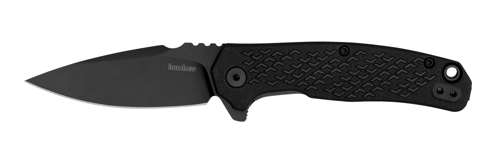 Kershaw 1407 Conduit  2.90" Folding Spear Point Plain, Black Oxide 8Cr13MoV SS Blade/Blacked Out Texture Glass-Filled Nylon Handle Includes Pocket Clip