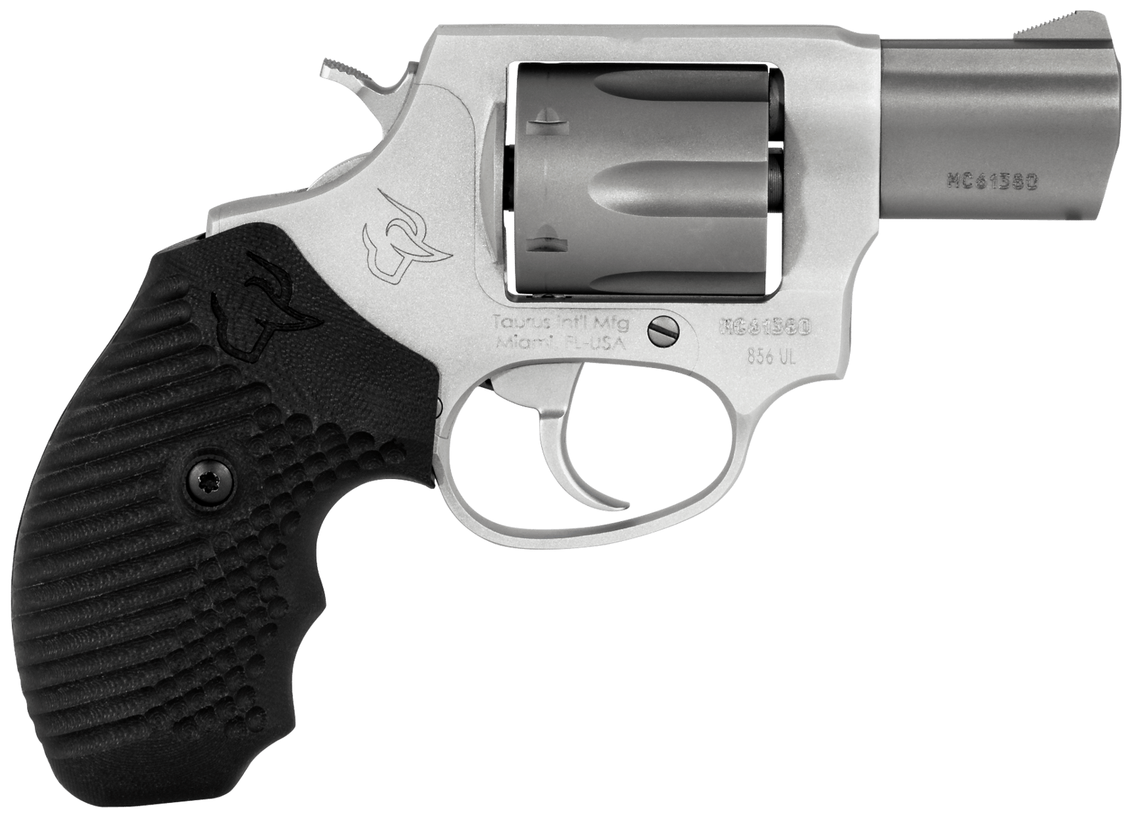 Taurus 2-856029ULVZ06 856 Ultra-Lite Small 38 Special +P 6 Shot 2" Matte Stainless Alloy Steel Barrel & Cylinder, Matte Stainless Aluminum Frame, Black Operator II Grip, Exposed Hammer