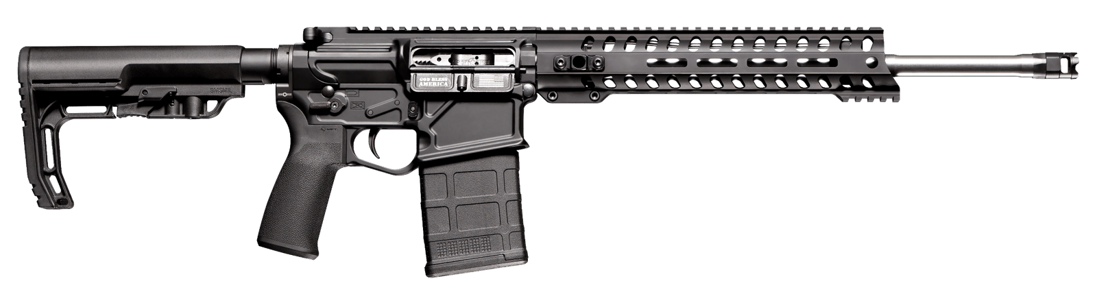 Patriot Ordnance Factory 01662 Rogue Direct Impingement 7.62x51mm NATO 20+1 16.50" Stainless Steel Barrel, Black Anodized Receiver, 11" Renegade Handguard, Synthetic 6 Position MFT Minimalist Stock