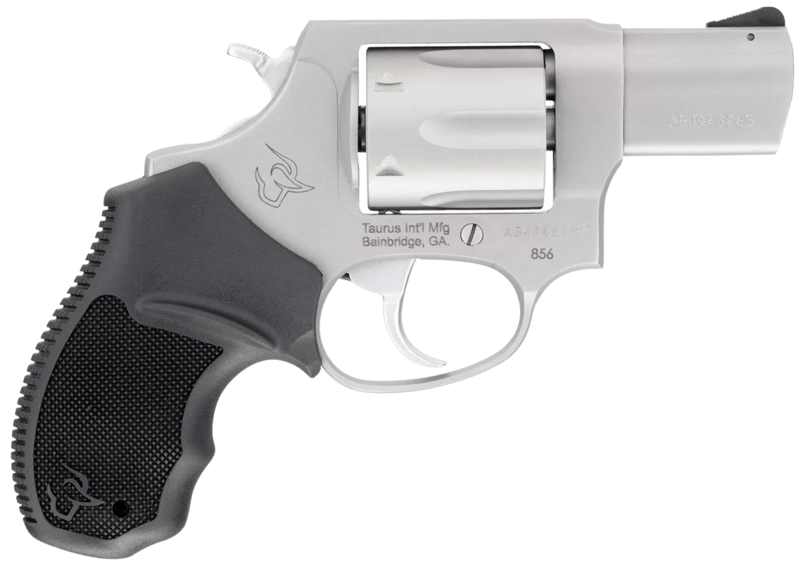Taurus 2-85629-MA 856 *MA Compliant Small Frame 38 Special +P 6 Shot 2" Stainless Steel Barrel, Cylinder & Frame, Black Rubber Grip, Exposed Hammer