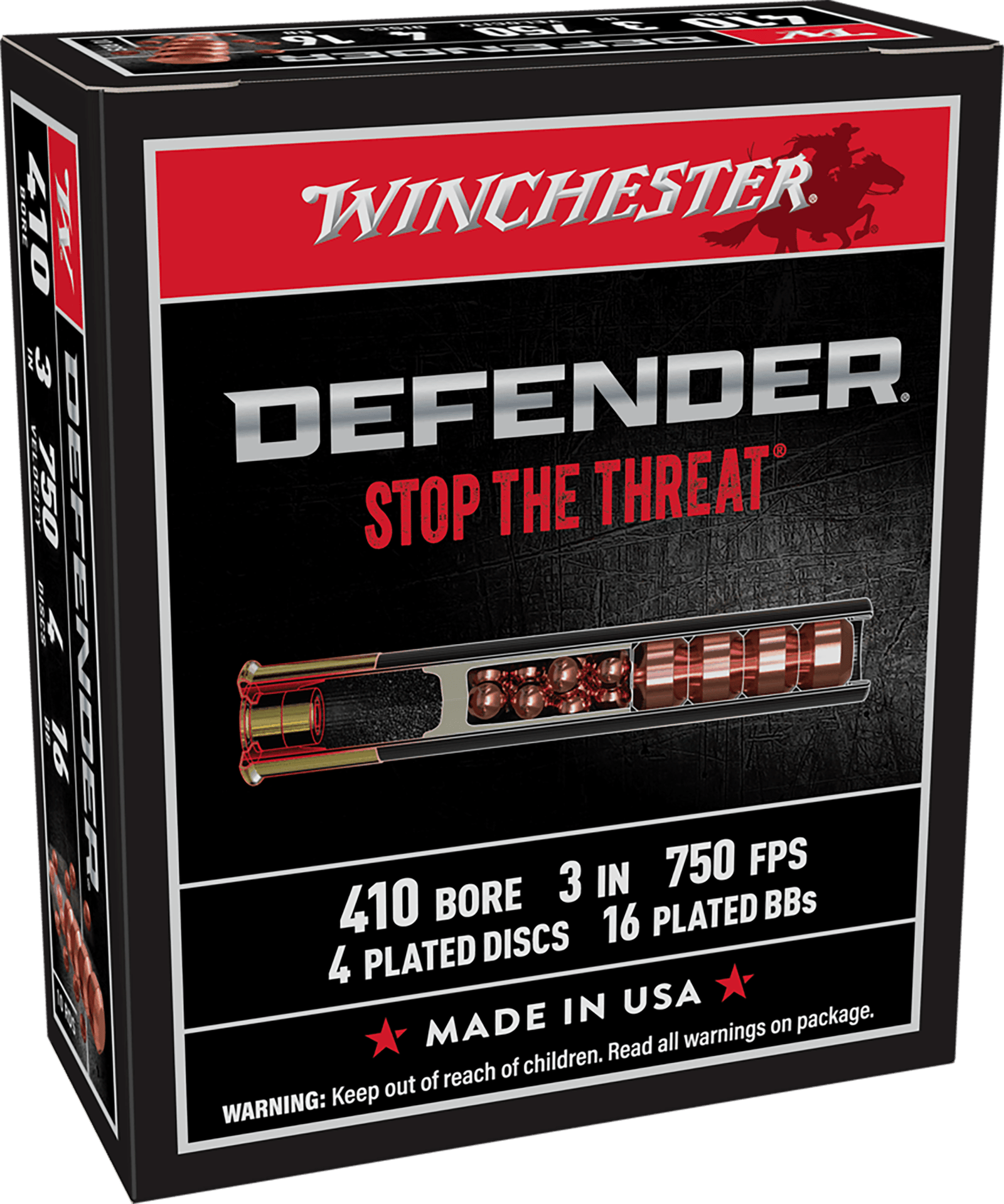 Winchester Ammo S413PDX1 PDX1 Defender Combo 410Gauge 3" 4Defense Discs/16 BBs Shot 10 Per Box/10 Case