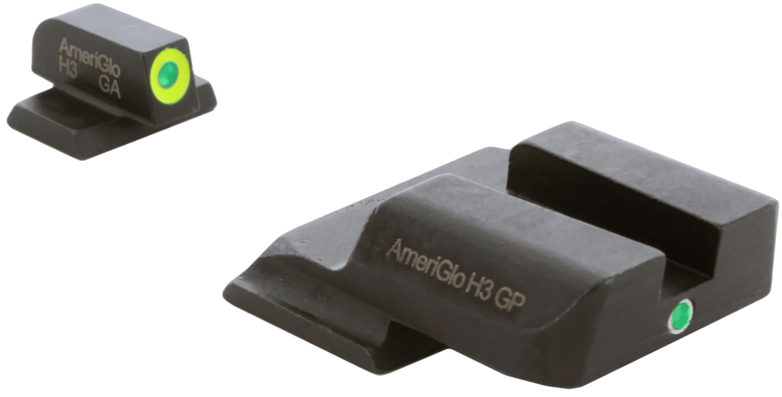 AmeriGlo SW301 i-Dot Sight Set for Smith & Wesson M&P  Green Tritium LumiGreen Outline Front Sight-Green Tritium Rear Sight