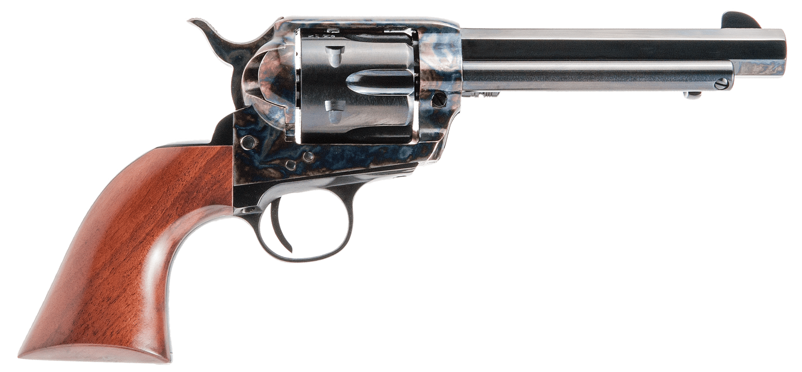 Cimarron PP411MALO El Malo Pre-War 1896-1940 45 Colt (LC) 6 Shot, 5.50" Blued Octagon Steel Barrel, Blued Cylinder, Color Case Hardened Steel Frame, Walnut Grip, Exposed Hammer