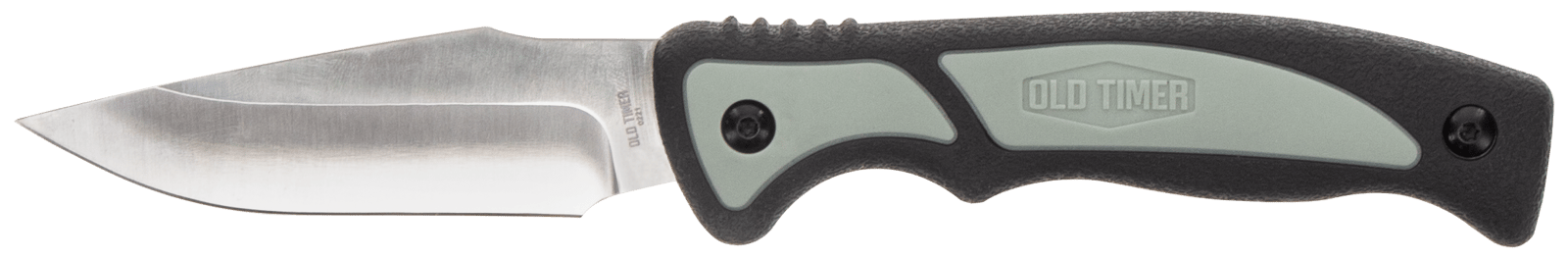Old Timer 1137140 Trail Boss  3.70" Fixed Caper Plain Stainless Steel Blade 5.25" TPE Handle Includes Sheath