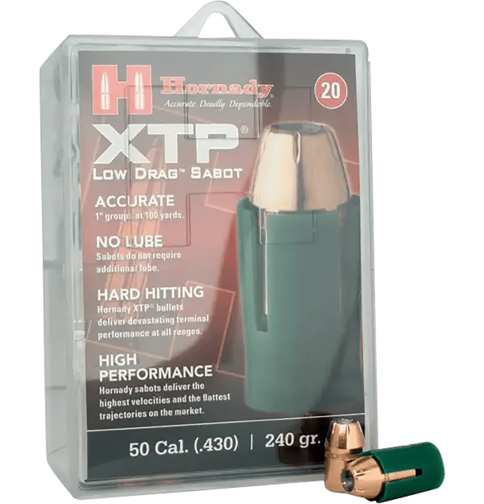 Hornady 6720 XTP  50Cal Sabot XTP Hollow Point 240gr 20 Per Box/10 Case