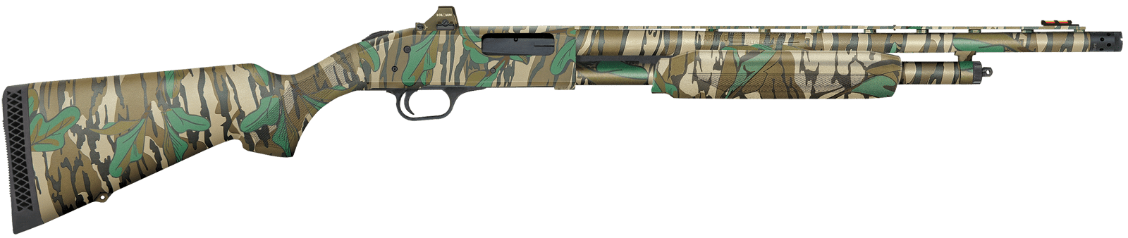 Mossberg 54342 500 Turkey 20 Gauge 5+1 3" 20", Mossy Oak Greenleaf, Optic Cut Rec, Synthetic Furniture, Fiber Optic Front Sight, X-Factor Ported Choke, Includes Holosun Red Dot