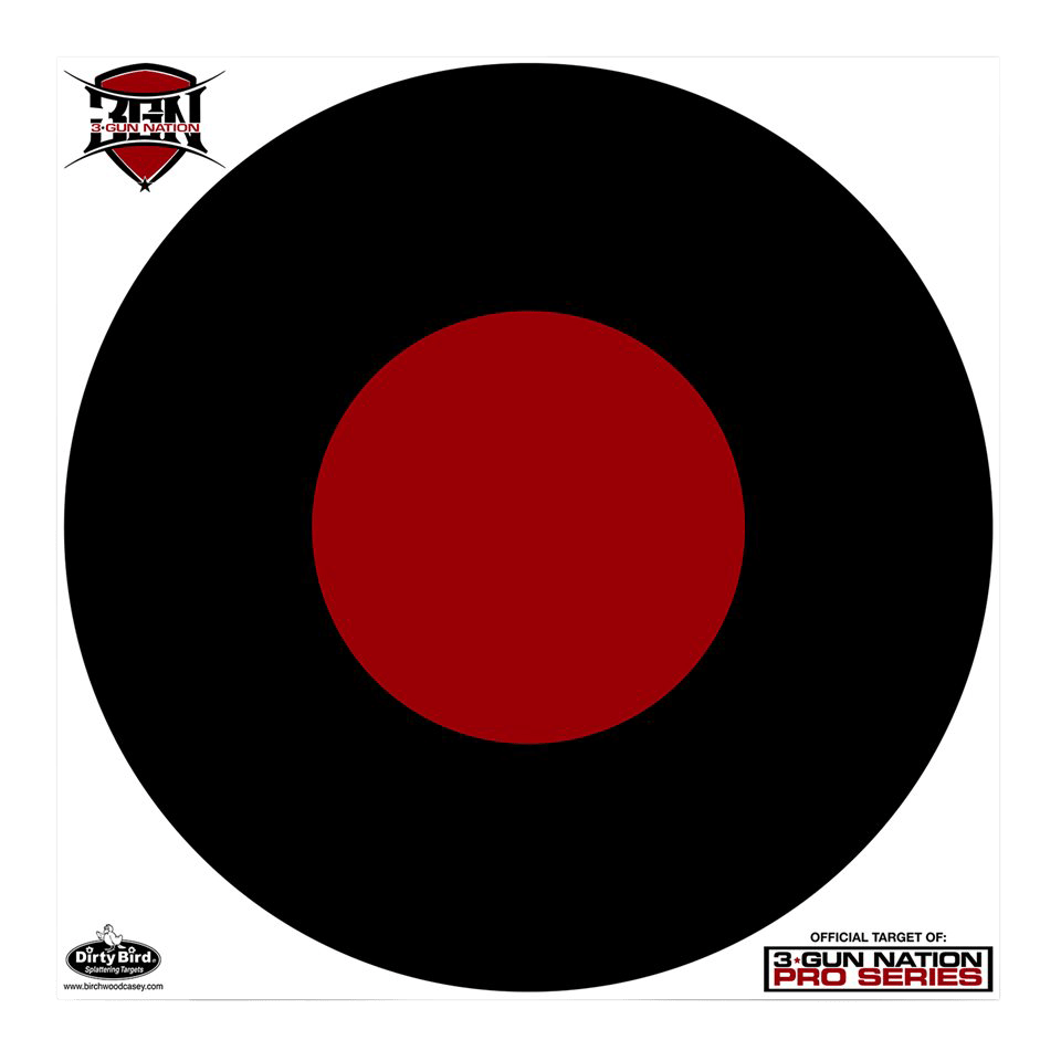 Birchwood Casey 35187 Dirty Bird 3-Gun Nation Circle Paper Hanging 17.25" Black/Red 5 Pack