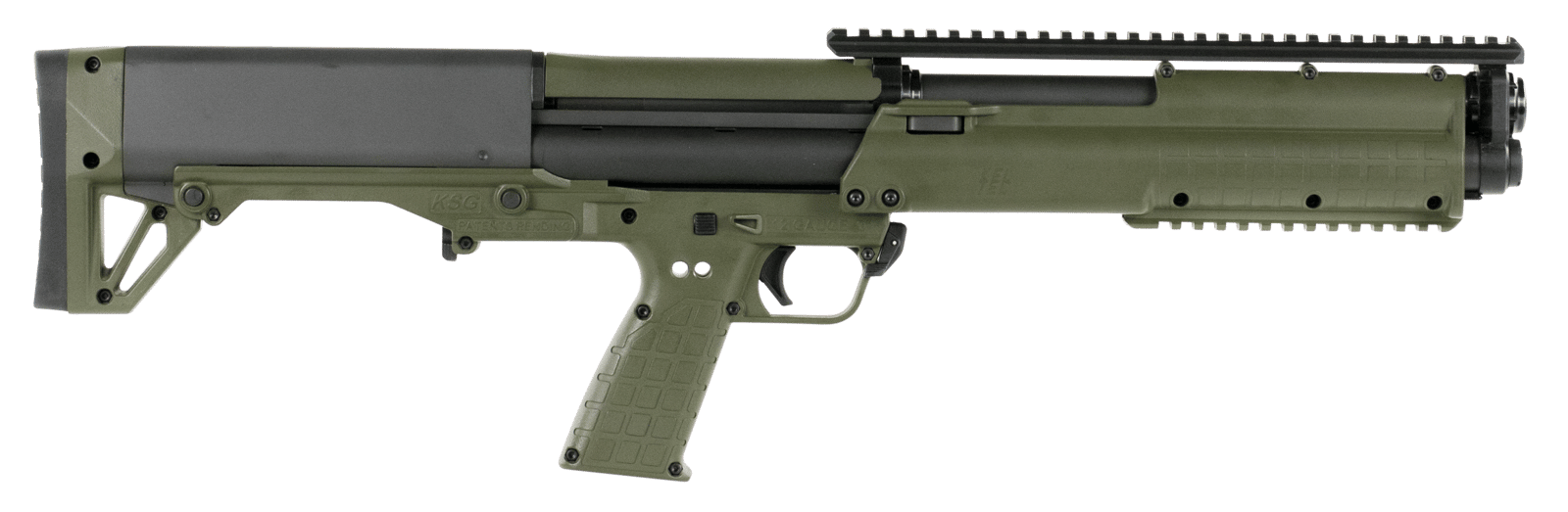 Kel-Tec KSGGRN KSG  OD Green 12 Gauge 18.50" 3" 14+1 OD Green Rec/Barrel OD Green Polymer Fixed Stock & Grip